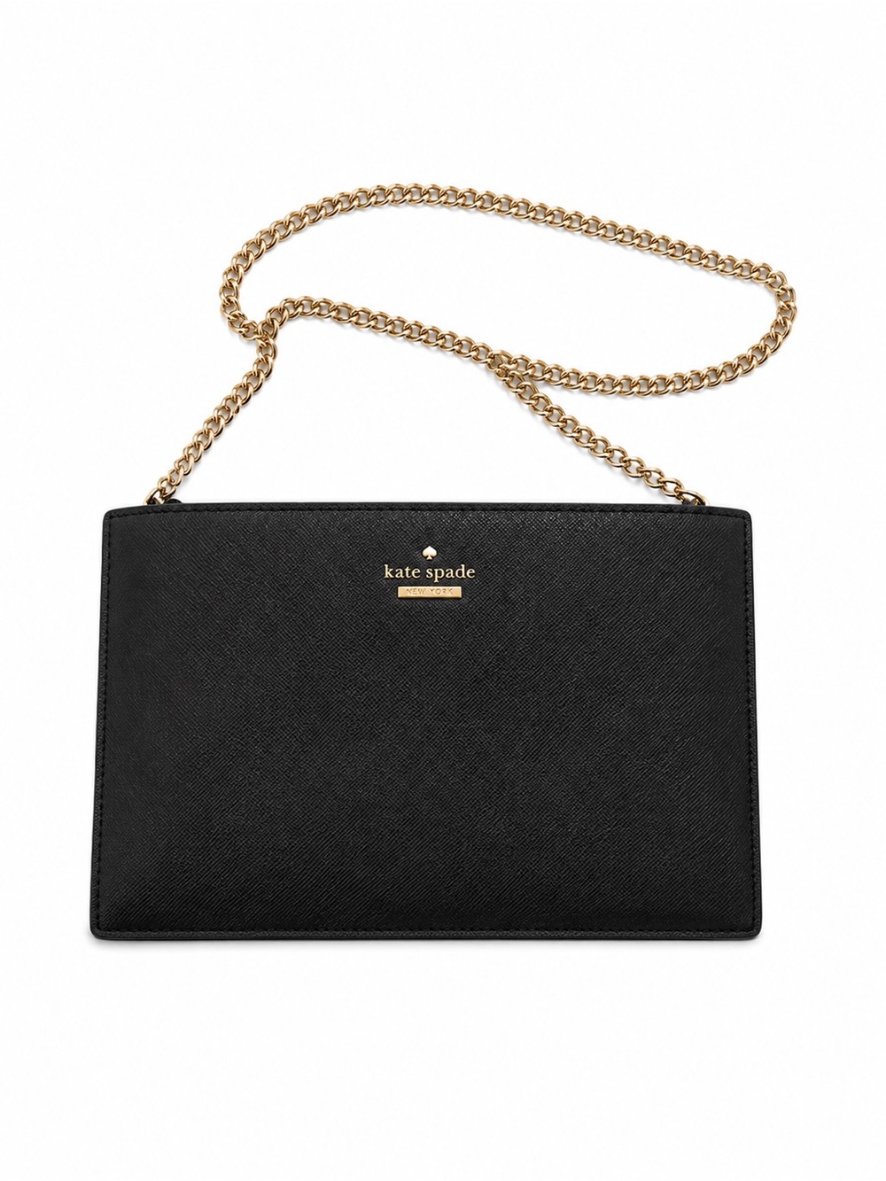 Kate Spade Black Crossbody Chain Bag with Gold Hardware